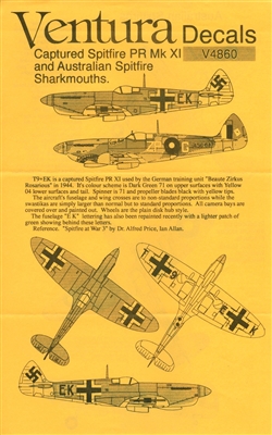 Ventura V4860  - Captured Spitfire PR Mk XI and Australian Spitfire Sharkmouths