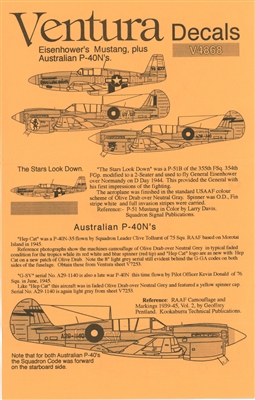 Ventura V4868 - Eisenhower's Mustang, plus Australian P-40N's