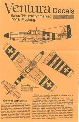 Ventura V4871 - Swiss "Neutrality" Marked P-51B Mustang