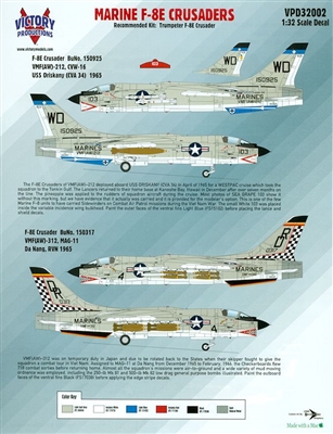 Victory Productions VPD32002 - Marine F-8E Crusaders (for Trumpeter F-8E kit)