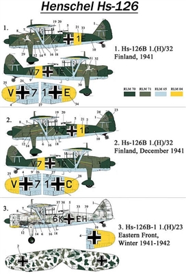 Vector VD48-001 - Henschel HS-126 Decal (for 1/48 ICM Henschel HS-126 kit)