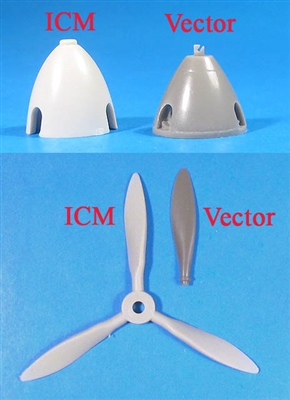 Vector VDS48-027 - Yak-7/9 (early) Corrected Prop & Spinner (for ICM kits)