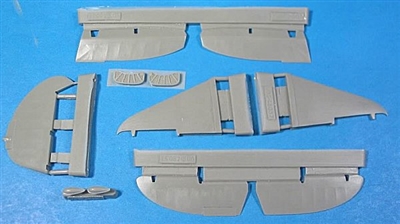 Vector VDS48-037 - La-5 Corrected Control Surfaces, Oil Cooler and Bomb Rack Fairings (for 1/48 Zvezda kit)