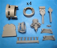 Vector VDS48-078 - B-24 Engines, Corrected Cowls with Open Flaps and Turbochargers (fits Revell / Monogram kits)