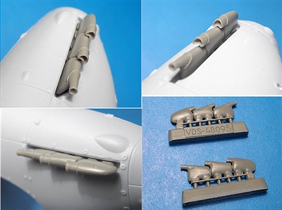Vector VDS48-095 - Hurricane Mk I Exhaust Pipes (fits Airfix kit)