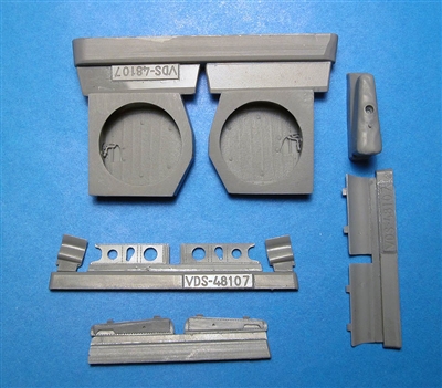 Vector VDS48-107 - P-40E/N Wheel Wells with Canvas (for Hasegawa kit)