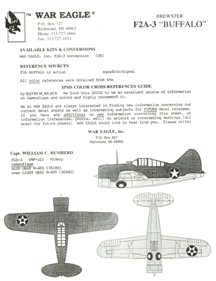 War Eagle - Brewster F2A-3 "Buffalo"