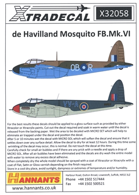 Xtradecal X32058 - de Havilland Mosquito FB.Mk.VI