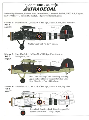 Xtradecal X039-48 - Fairey Swordfish Mk II/III