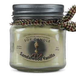 Sandalwood Vanilla Scented Soy Candle