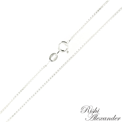 Sterling Silver 1.1mm thick Box Chain with spring ring clasp