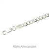 Sterling Silver Curb or Cuban chain link bracelet heavy link for men