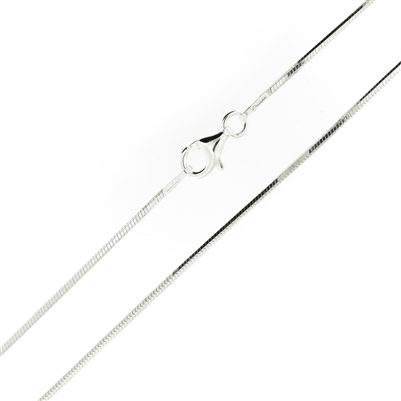 Sterling Silver Diamond Cut Snake Chain 1.3mm thick with lobster claw clasp