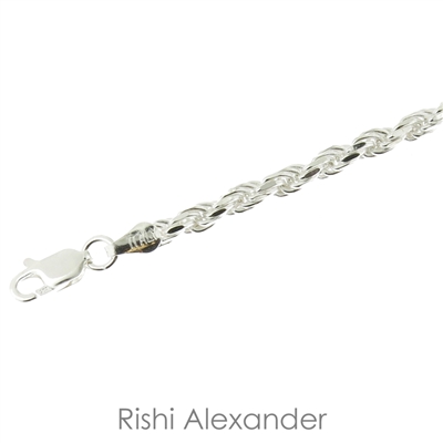 925 sterling silver diamond cut rope chain necklace gorgeous bracelet