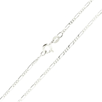 Sterling Silver Figaro Chain 2mm thick with spring ring clasp