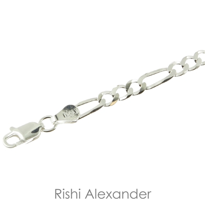 Sterling Silver Figaro Chain 4mm thick with spring ring clasp