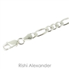 Sterling Silver Figaro Chain 7mm thick with spring ring clasp