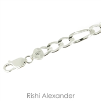 Sterling Silver Figaro Chain mm thick with spring ring clasp