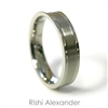 Stainless steel wedding band ring with brushed center 5.5 mm wide