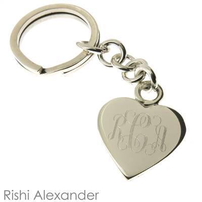 925 steling silver heart keyring keychain by Rishi Alexander