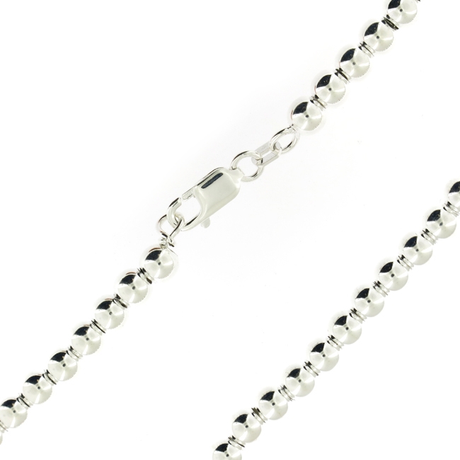 Rishi Alexander 925 Sterling Silver Ball Bead Chain Necklace 5mm Made in Italy