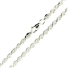 Sterling Silver Diamond Cut Rope Chain 3.5mm thick with a lobster claw clasp