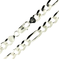 Sterling Silver Figaro Chain 8mm thick with lobster claw clasp