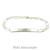 925 steling silver figaro id bracelet personalized name