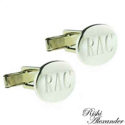 925 sterling silver oval cufflinks groomsmen or wedding gifts personalized monogrammed by Rishi Alexander