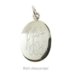 Rishi Alexander Sterling Silver personalized Oval monogram pendant