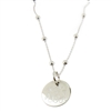 925 steling silver and freshwater ball bead monogram necklace