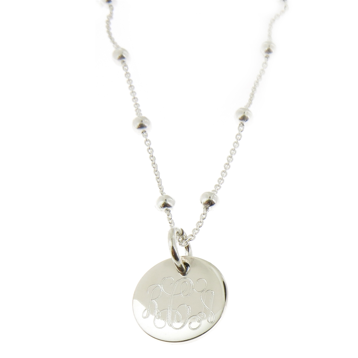 925 steling silver and freshwater ball bead monogram necklace by ...