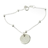 925 steling silver and freshwater ball bead monogram bracelet