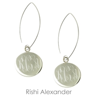 925 sterling silver personalized engraved monogram earrings