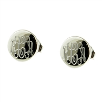 925 sterling silver personalized engraved monogram earrings