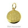 Rishi Alexander 14k gold over Sterling Silver Vermeil personalized round monogram pendant