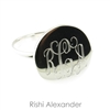 Rishi Alexander Sterling Silver Circle Signet Ring Highly Polished