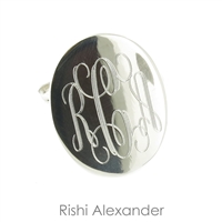 Rishi Alexander Sterling Silver oval Signet Ring Highly Polished