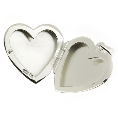 925 sterling silver heart locket pendant with a personalized monogram engraved