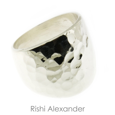 Rishi Alexander Sterling Silver hammered dome ring