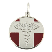 925 sterling silver medical ID pendant with medical conditions engraved on the back