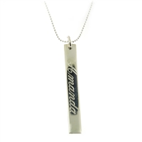 Rishi Alexander 925 Sterling Silver name necklace with an 18" inch diamond cut ball bead chain