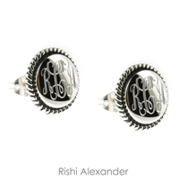 925 sterling silver personalized engraved monogram earrings