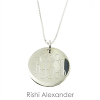 925 stelring silver childrens monogram necklace