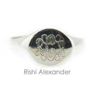 925 steling silver baby signet monogram ring