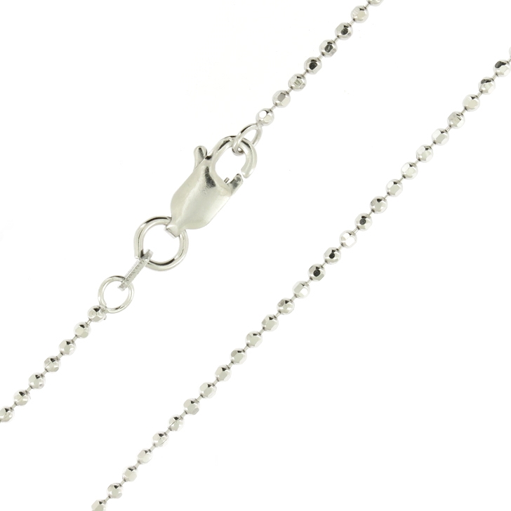 Solid 925 Sterling Silver Italian Ball Bead Chain 3mm Necklace