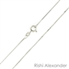 Sterling Silver Diamond Cut Rhodium Finish 015 or 1.5mm Box Chain with a spring ring clasp
