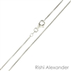Sterling Silver Rhodium Finish 1mm round Box Chain with a spring ring clasp