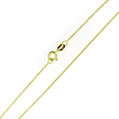 14kt Gold plating over Sterling Silver Rolo Chain Vermeil .8mm thick with a spring ring clasp