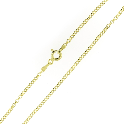 14kt Gold plating over Sterling Silver Rolo Chain Vermeil 2mm thick with a spring ring clasp